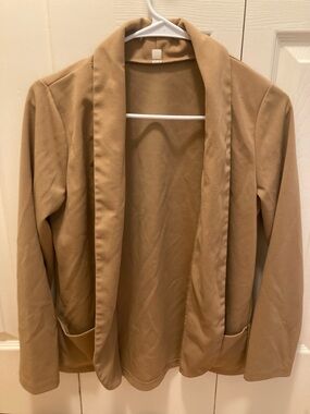 Classic Open-Front Tan Blazer Jacket